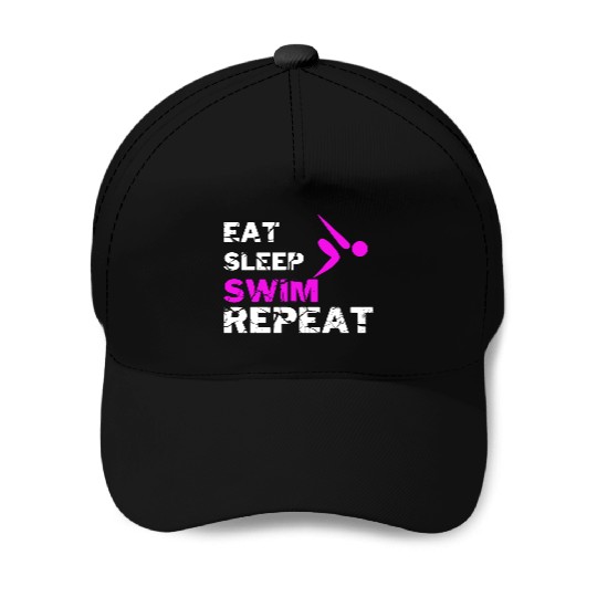 EAT SLEEP SWIM REPEAT Baseball Caps