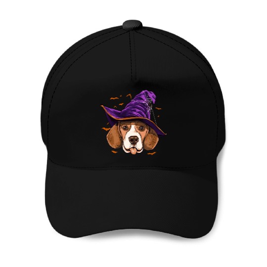 Beagle Dog Witch Funny Halloween Dog Lover Baseball Caps
