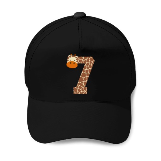 Seven Year Old Giraffe Costume 7th Birthday Gift Baseball Caps