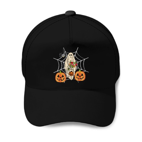 Halloween Costume Floral Ghost Pumpkin SpiderWeb Baseball Caps