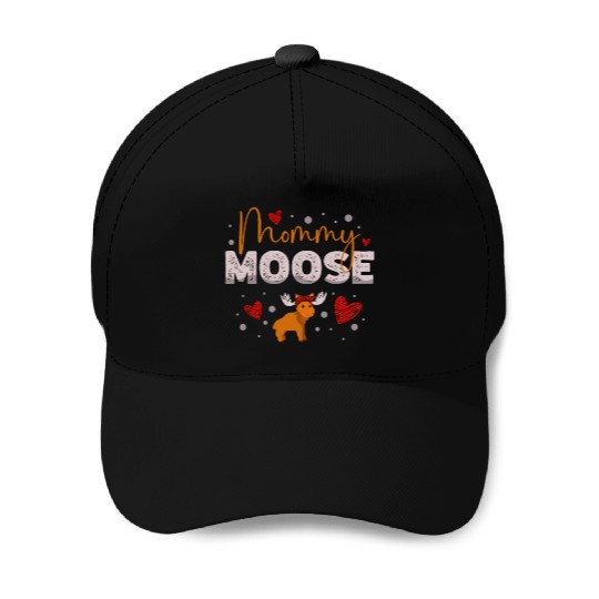 Mommy Moose Wildlife Animal Alces Deer Mothers Day Baseball Caps