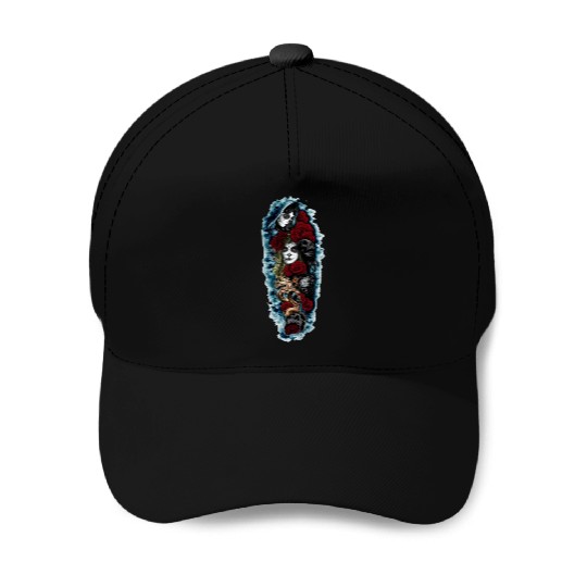 Skull flowers Baseball Caps