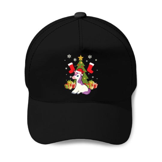 Unicorn Christmas Day Happy Holiday Santa Claus Baseball Caps