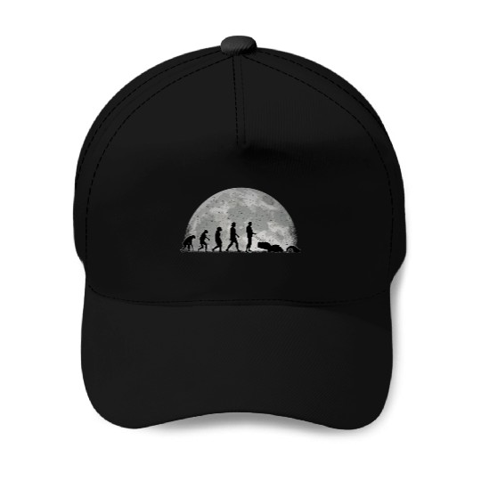 Robotic Lawnmower Evolution Moon Baseball Caps