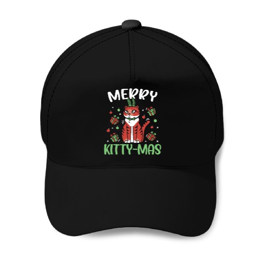 Merry Kitty-mas Christmas Day Cat Lover Kitty Meow Baseball Caps