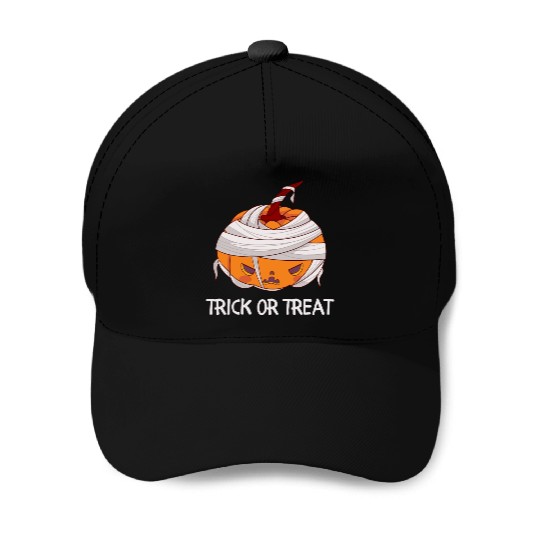 Trick or treat angry pumpkin Baseball Caps