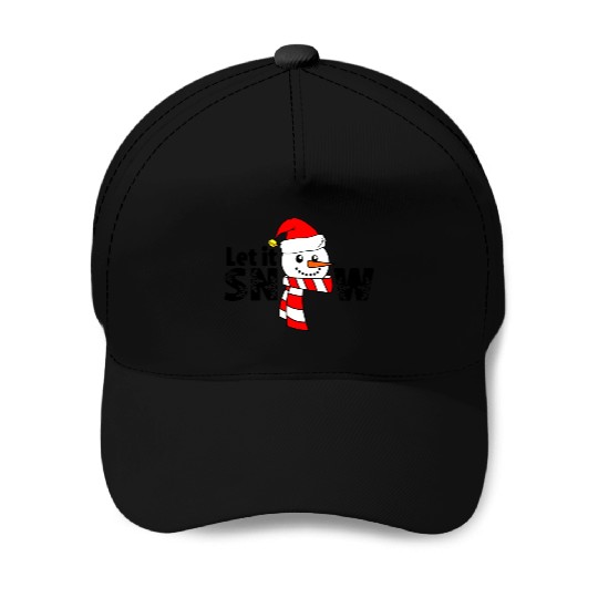Let It Snow Snowman Snowflake Christmas Holiday Baseball Caps