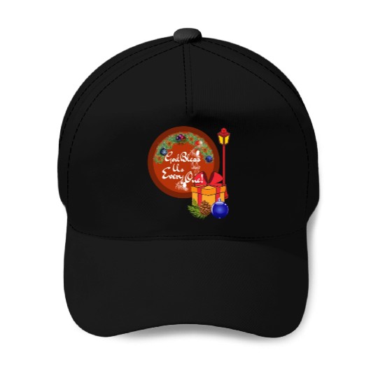 Cute A Christmas Carol God Bless Us Everyone Lamp Baseball Caps