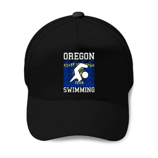 Oregon Flag Swimming Team Pacific Swim Swimmer US Baseball Caps