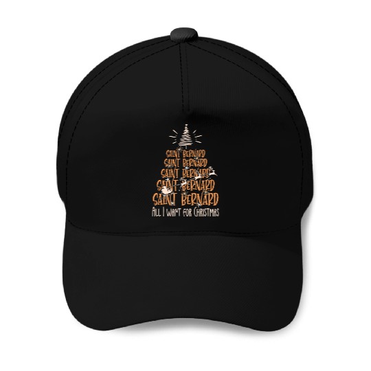 Saint Bernard Christmas Dog breed Christmas Tree Baseball Caps