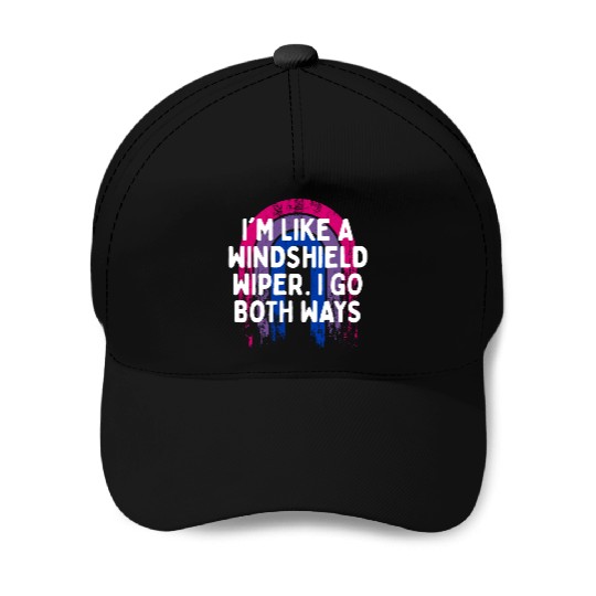 I Go Both Ways Bisexual LGBTQ Bi Pride Funny Dad Baseball Caps