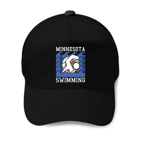Minnesota Flag Swimming Team Swim Swimmer US State Baseball Caps