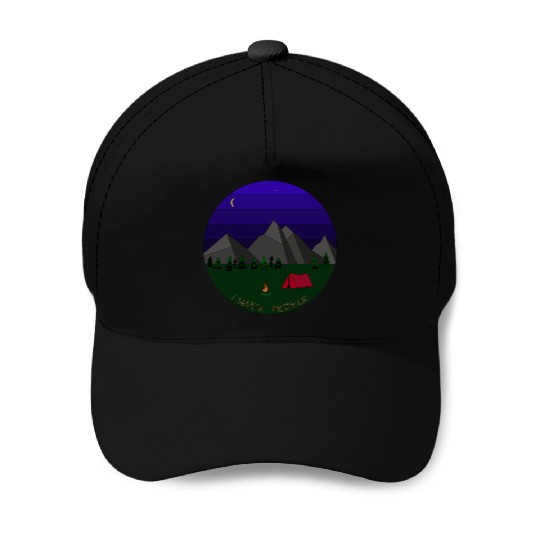 I hate People camping Baseball Caps