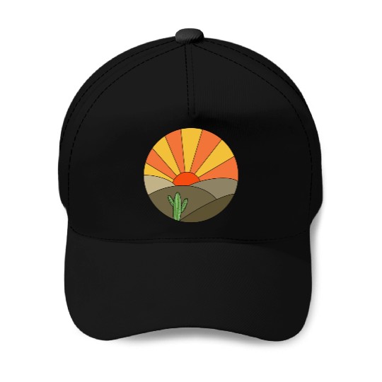 Sunrise desert Baseball Caps