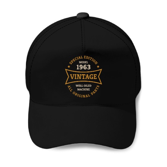 60th Birthday Gifts Born 1963 Vintage 60 Year Old Baseball Caps