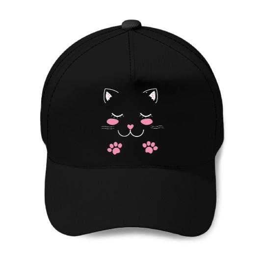 Adorable cat face Baseball Caps
