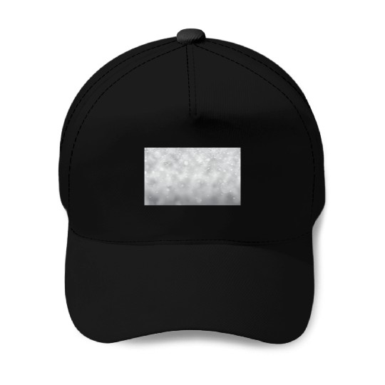 Grey Bokeh Christmas Snowflakes Baseball Caps