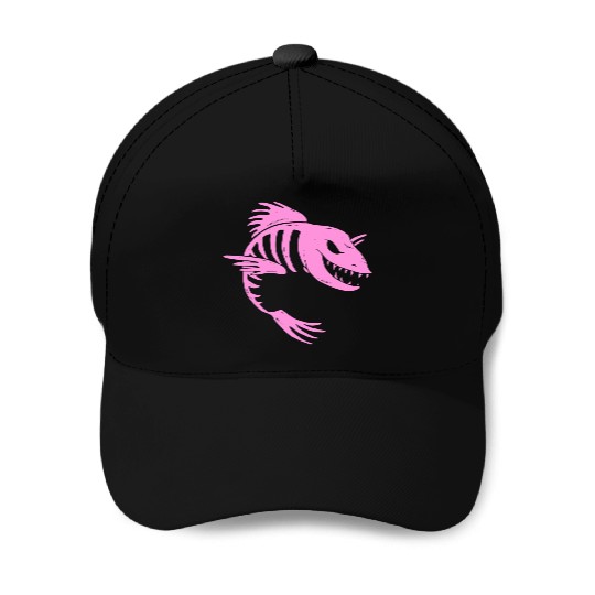Fish Skeleton Baseball Caps