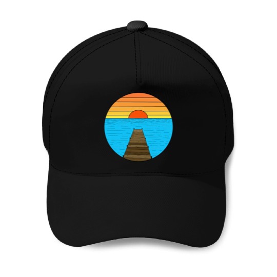 Footbridge sunrise Baseball Caps