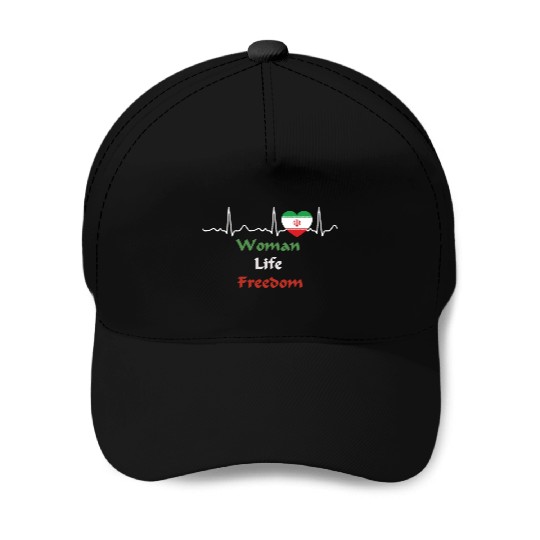 Iran - heartbeat, heart line, woman, life, freedom Baseball Caps