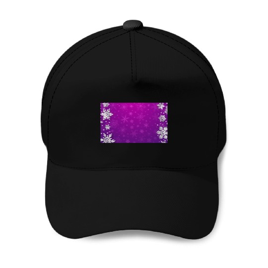 Winter Snowflakes Purple Pattern Baseball Caps