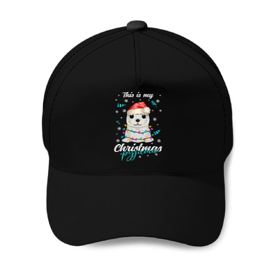 Winter Christmas Pyjama Seal Baseball Caps