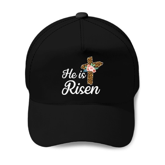 He Is Risen Jesus Christ Cross Easter Sunday Baseball Caps