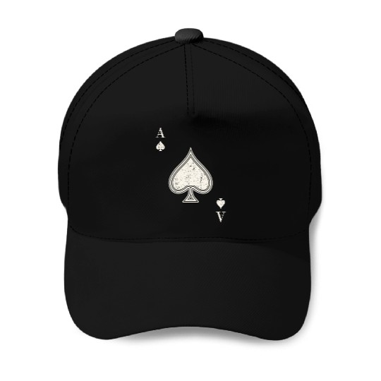 Ace Of Spades Blackjack Cards Poker 21 Baseball Caps