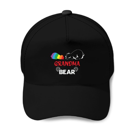 LBGT Flag Gay Pride Human Grandma Bear Baseball Caps