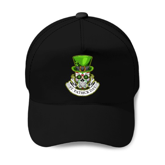 Sugar Skull | St Patrick Day | Lucky Charm Irish Baseball Caps