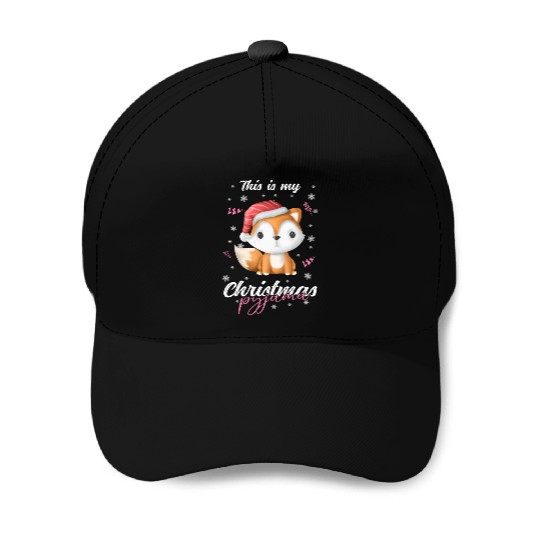Winter Christmas Pyjama Fox Baseball Caps