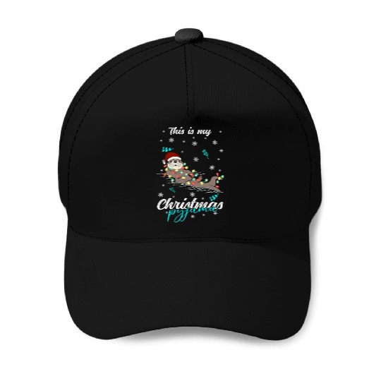 Winter Christmas Pyjama Otter Baseball Caps