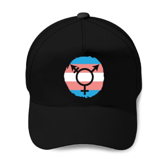 Trans Rainbow Pride LGBTQ Transgender Rights Baseball Caps