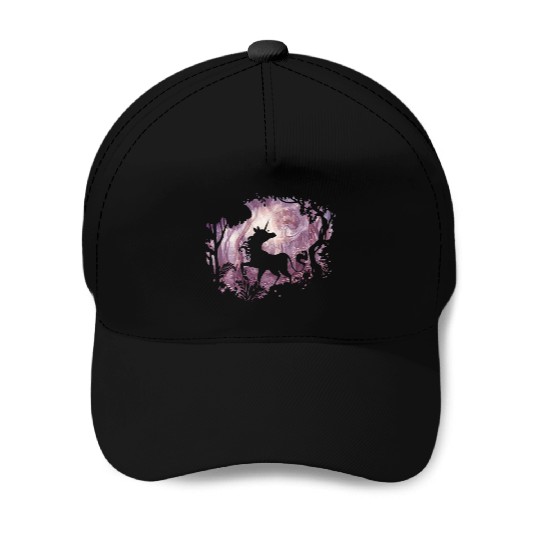 unicorn in magical forest Baseball Caps
