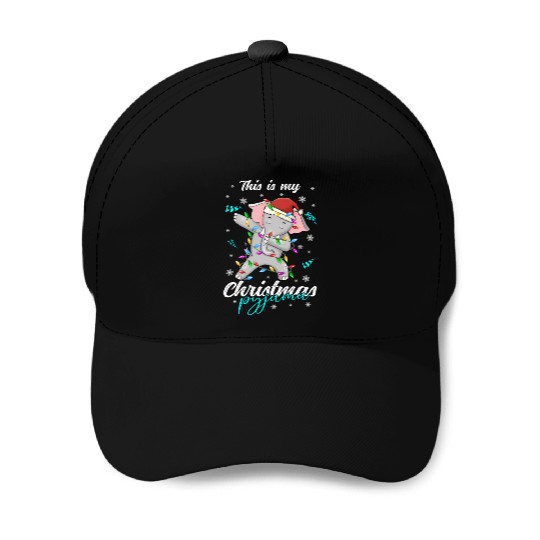 Winter Christmas Pyjama Elephant Baseball Caps