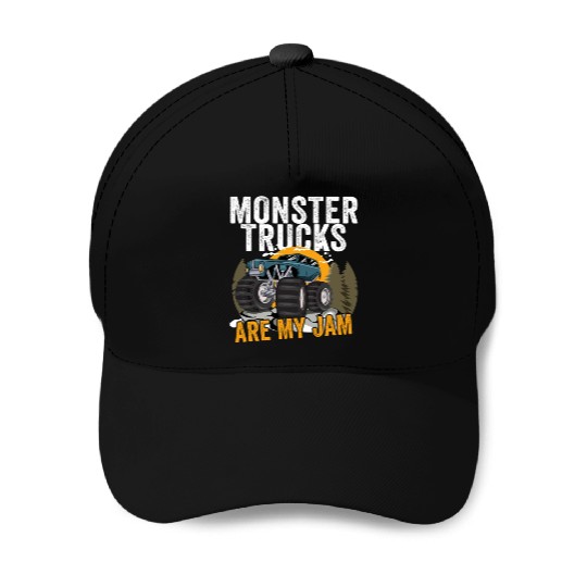 Monster Trucks Are My Jam Vintage Retro Baseball Caps