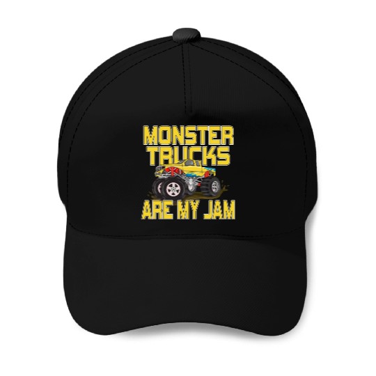 Monster Trucks Are My Jam Vintage Retro Baseball Caps