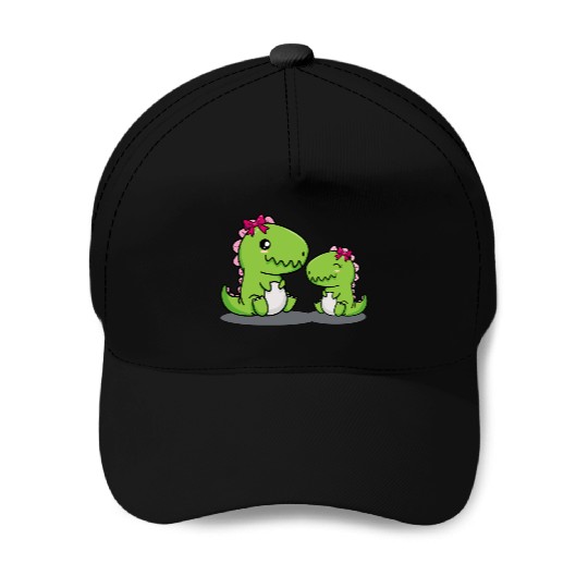 Big sister dino t-rex dinosaur sibling baby girls Baseball Caps
