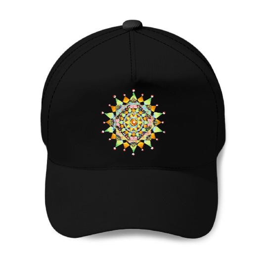 Patchwork Filigree Mandala Baseball Caps