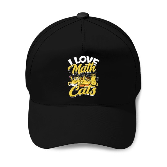 I love math and cats - mathematical Baseball Caps