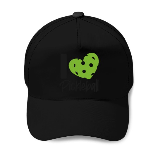 Pickleball Heart I Love Pickleball Baseball Caps
