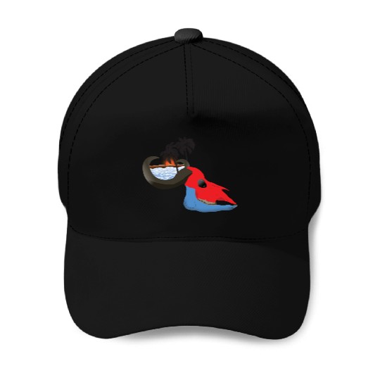 buffalo skull colorful Baseball Caps