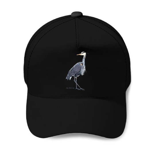 Heron Art Birder Wildlife Bird Watching Baseball Caps