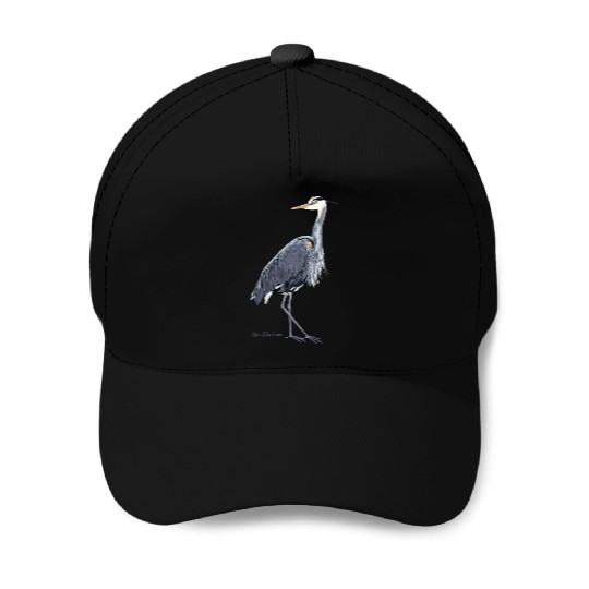 Heron Art Birder Wildlife Bird Watching Baseball Caps