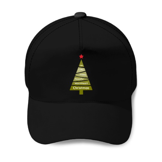 Minimalist Lime Green Christmas Pine Baseball Caps