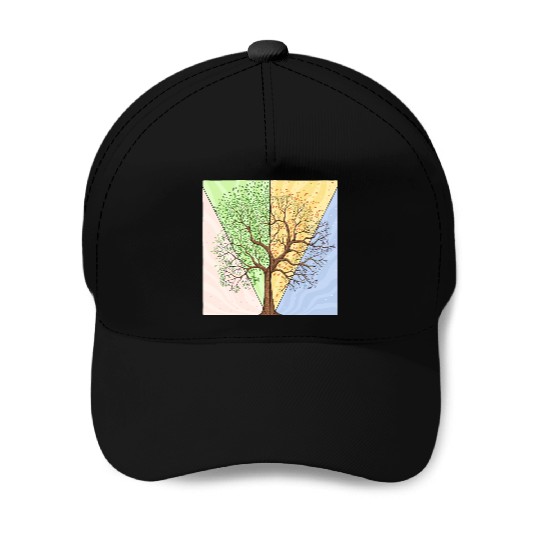 Four Seasons Trees Baseball Caps