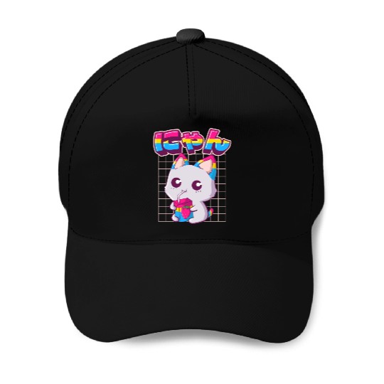 Pansexual Pride Kawaii Cat Strawberry Milk Pansexu Baseball Caps