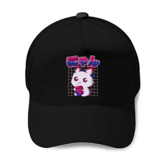 Bisexual Pride Bi Kawaii Cat Strawberry Milk Bisex Baseball Caps