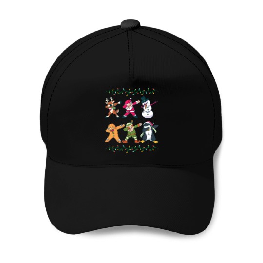 Dabbing Reindeer Santa Snowman Baseball Caps