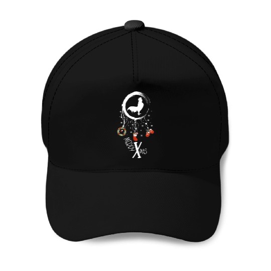 Winter dreamcatcher Christmas Rooster Baseball Caps